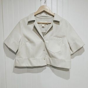 Anthropologie Cropped Leather Top